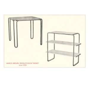Marcel Breuer Tables and Shelves Giclee Poster Print, 32x24