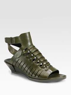 Alexander Wang   Nika Hirachi Leather Wedge Sandals