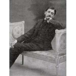 Marcel Proust French Writer Relaxing on an Ornate Sofa Premium 