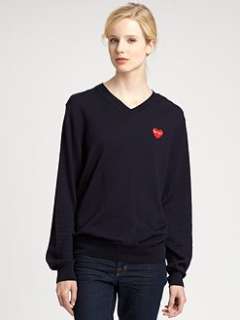 Comme des Garcons Play   Cotton Jersey Long Sleeve Tee