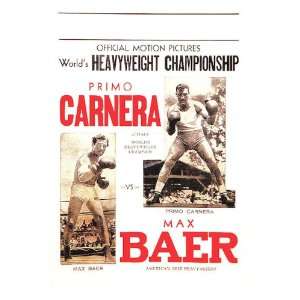  Primo Carnera Boxing Poster   Max Baer