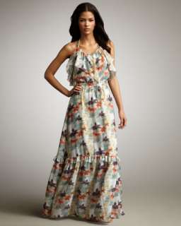 Printed Chiffon Maxi Dress  