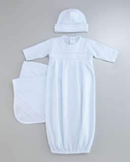 3Q6H Kissy Kissy Embroidered Jersey Cap, Gown & Blanket