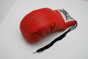 Evander Holyfield & Lenox Lewis Autographed Everlast Boxing Glove Size 