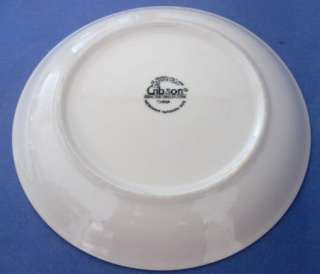 GIBSON EVERYDAY White Brown Red Stripe Dinner Plate  