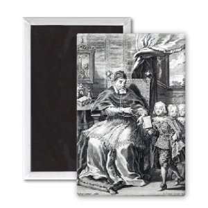Pope Urban VIII with his nephews, engraved   3x2 inch Fridge Magnet 