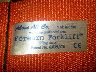   Forearm Forklift Lifting and Moving Straps Orange Lift *NICE*  