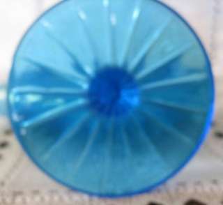 Stretch Glass Fan Vase Celeste Blue Fenton  