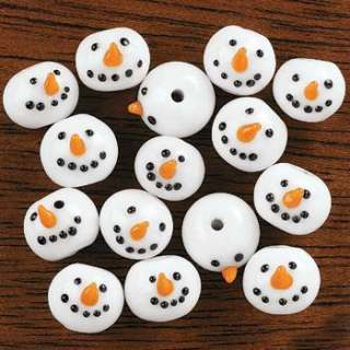   SNOWMAN BEADS Christmas Holiday Crafts Jewelry Making Supplies Snowmen