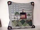 Warren Kimble  Red Building w/ Flag & Stars Patchwork  Tapestry 