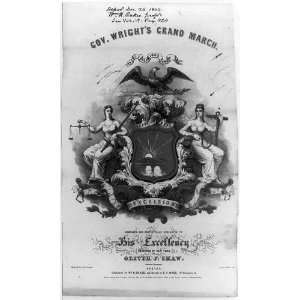  Gov Silas Wright,grand march,sheet music cover,1844