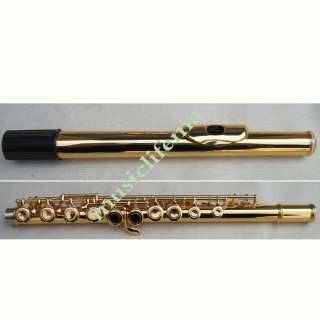 17close hole flute real gold body&parts carve your logo  