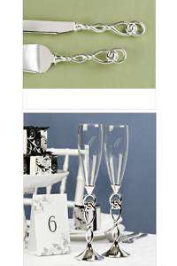 Personalized Love Knot Flutes and Serving Set  
