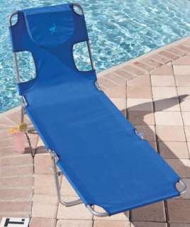 Beach Pool Folding Chaise Lounge Chair w/ horseshoe cushion face 