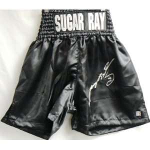 Sugar Ray Leonard Autographed Boxing Trunks   Autographed Boxing Robes 