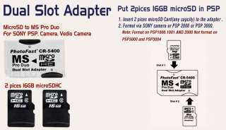 PSP 2 X 16GB Micro SD 32GB MS Pro Duo Memory Stick Aeo  