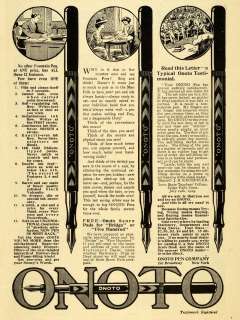 1909 Ad Onoto Pen Fountain Pens Double Ink Broadway New York Writing 