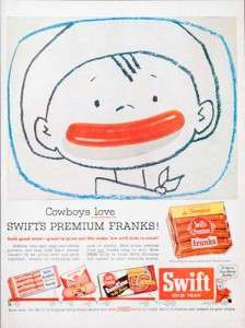 1956 Swifts Premium Franks vintage ad  
