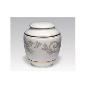  White Floral Classica Porcelain Keepsake Cremation Urn 