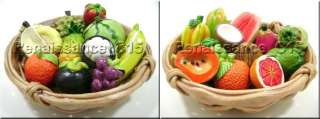12 Food Fruit Vegetable Miniatures Dollhouse Ceramics  