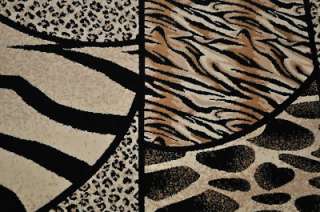 8x11 Machine Made Rug Zebra Tiger Leopard Giraffe Print  