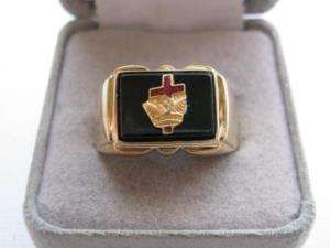 New Masonic York Rite Cross and Crown Gold CREST Ring  
