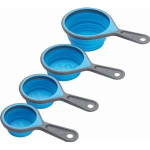 Chefn SleekStor Silicone Collapsible Measuring Cup Set, Sapphire 