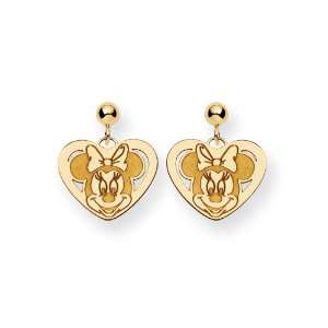    Disney Yellow Gold Heart Minnie Mouse Post Earrings Jewelry