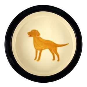  Melia ceramic dog bowl, 14 cup Yellow Lab dog bowl design 