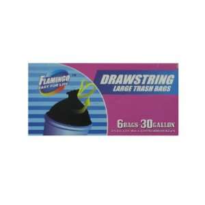  Drawstring trash bags, package of 6 30 gallon bags   Pack 