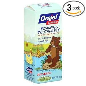   PACK Orajel Toddler Fruit Splash Flavored Training Toothpaste 1.5 Oz