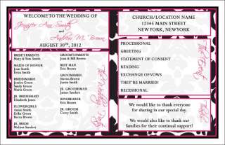 50 Custom Wedding Ceremony Programs   Personalized   Many Designs   U 