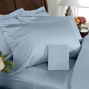   Cotton 1200 Thread Count Bed Sheet Set Solid Sateen Aqua Blue   Full