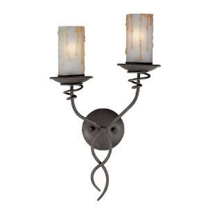   Iron Twist Electrical Candle Two Light Wall Sconce