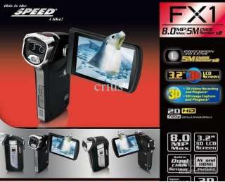 SPEED 3D Digital HD Camcorder 3.2 LCD Display MODEL; FX 1  