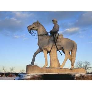  A Lone Equestrian Statue Rides the Gettysburg Battlefield 