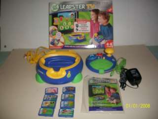 LEAP FROG, LEAPSTER TV, LEARNING SYSTEM, 8 EDUCATIONAL GAME CARTRIDGES 
