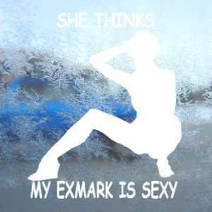 SHE THINKS MY EXMARK Is SEXY White Decal Window White 