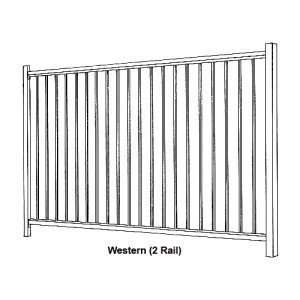 Authentic Aluminum 48 In. X 72 In. Black Aluminum 2 rail Fence Panel 