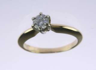 LADY REAL DIAMOND SOLITAIRE RING IGI CERTIFIED 14K GOLD  