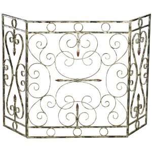   Crawford Antique White 29 1/4 Iron Fireplace Screen