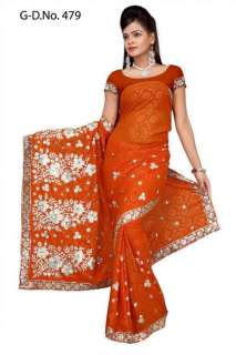 Indian Bollywood Designer Saree Embroidered Sari   TU479  