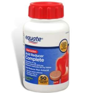 Acid Reducer Complete, 50 Chewable Tablets   Equate  