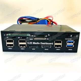 New 5.25 PC Media Dashboard Front Panel USB Card Reader  