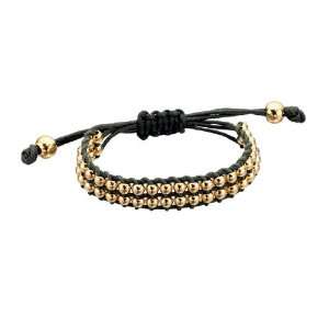   Black Woven Gold Friendship Beaded Bracelet Fiorelli Jewelry