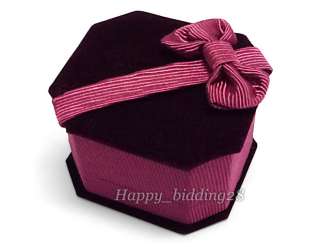 New Red Velvet Ring Earring Jewelry Display Gift Box  