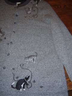 BonWorth Bon Worth womens jacket x l embroidered kittens cats x large 