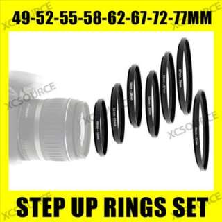 49mm 77mm Set 7 Step Up Rings Lens Adapter Filter DC38  