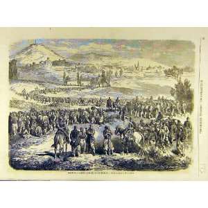  1863 Garrison Puebla French Camp Military Print