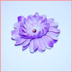  Purple Gerbera Daisy Jeweled Flower Hair Clip Beauty